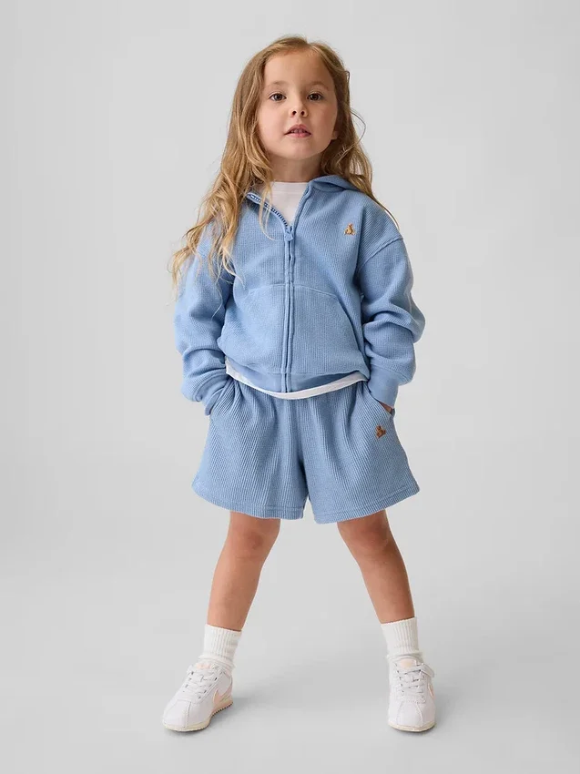 Sweat à capuche zippé en maille gaufrée pour Bébé & Enfant