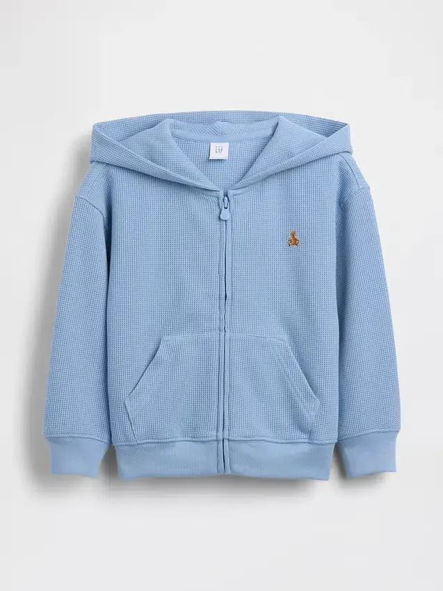 Sweat à capuche zippé en maille gaufrée pour Bébé & Enfant