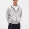 Sweat à capuche zippé en molleton français extra-épais pour adulte