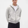 Sweat à capuche zippé en molleton français extra-épais pour adulte