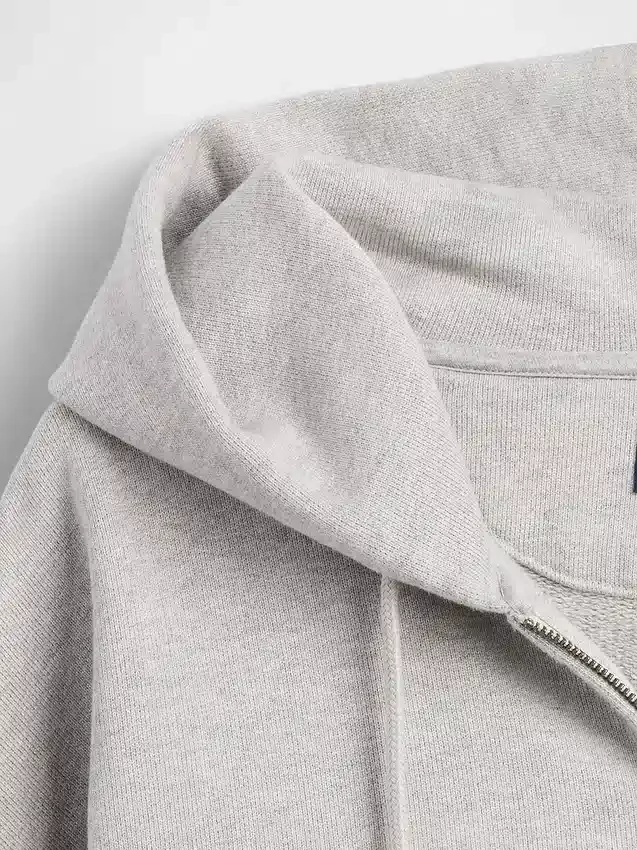 Sweat à capuche zippé en molleton français extra-épais pour adulte