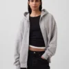 Sweat à capuche zippé en molleton français extra-épais pour adulte