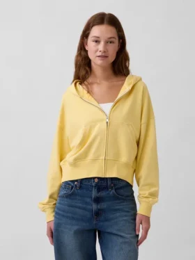 Sweat à capuche zippé en molleton Vintagesoft