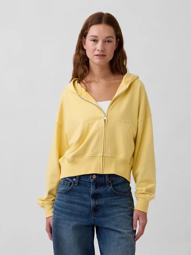 Sweat à capuche zippé en molleton Vintagesoft