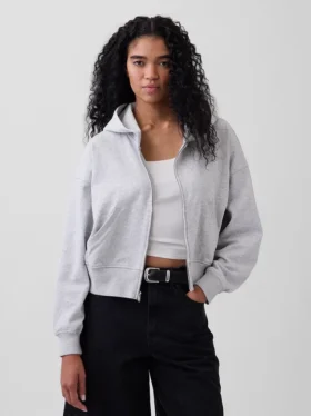Sweat à capuche zippé en molleton Vintagesoft