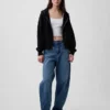 Sweat à capuche zippé en molleton Vintagesoft