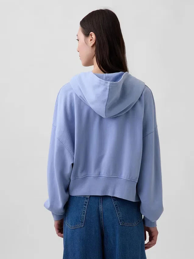 Sweat à capuche zippé en molleton Vintagesoft