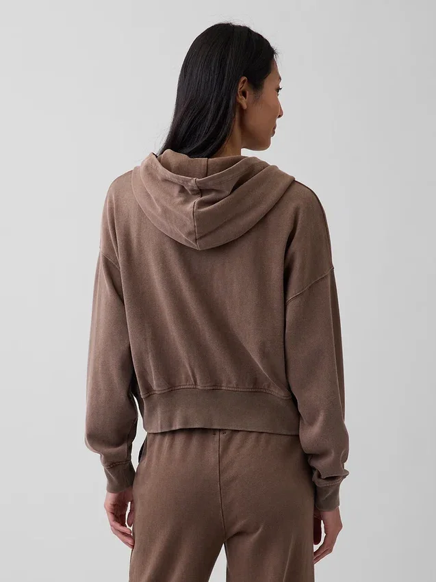 Sweat à capuche zippé en molleton Vintagesoft