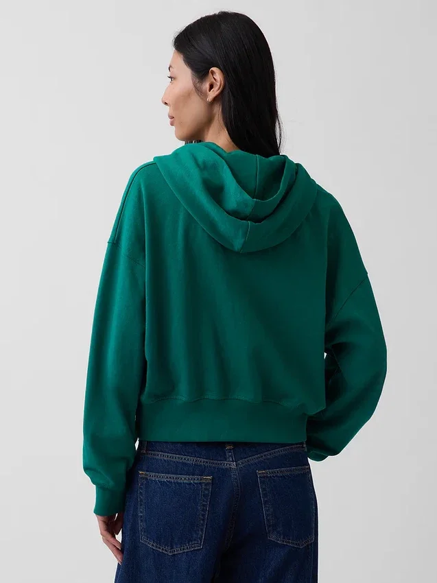 Sweat à capuche zippé en molleton Vintagesoft