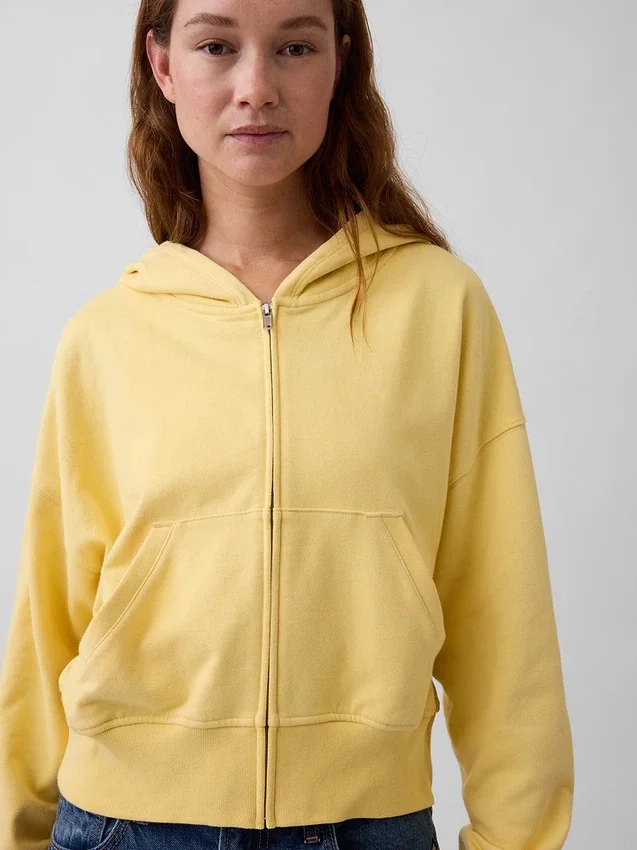 Sweat à capuche zippé en molleton Vintagesoft