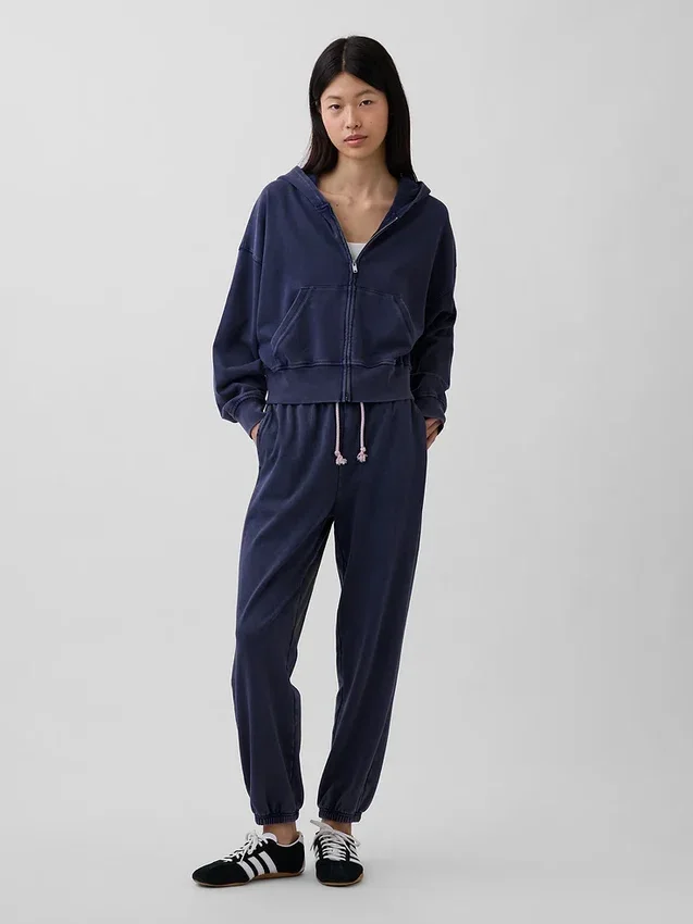 Sweat à capuche zippé en molleton Vintagesoft