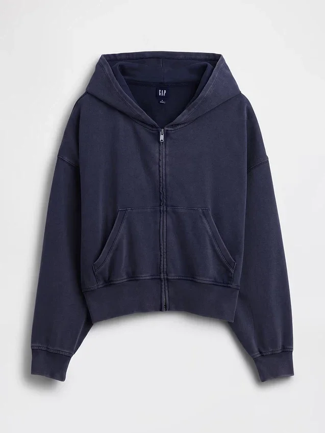 Sweat à capuche zippé en molleton Vintagesoft