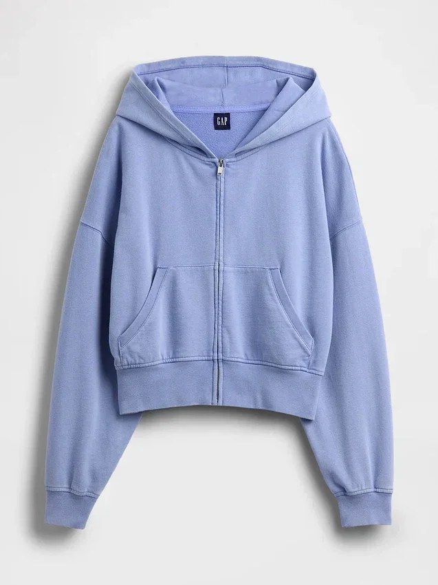 Sweat à capuche zippé en molleton Vintagesoft