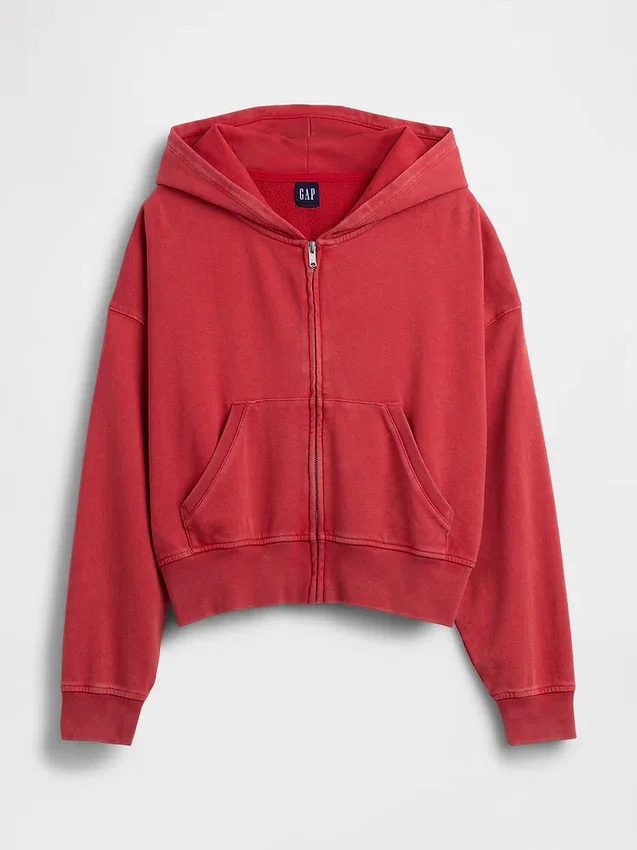Sweat à capuche zippé en molleton Vintagesoft