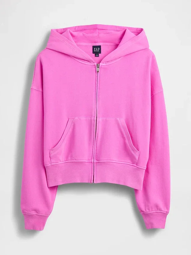 Sweat à capuche zippé en molleton Vintagesoft