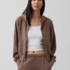 Sweat à capuche zippé en molleton Vintagesoft