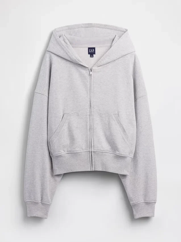 Sweat à capuche zippé en molleton Vintagesoft