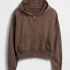 Sweat à capuche zippé en molleton Vintagesoft