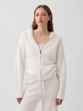 Sweat à capuche zippé oversize en maille « Shaker » CashSoft
