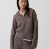 Sweat à capuche zippé oversize en maille « Shaker » CashSoft