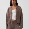 Sweat à capuche zippé oversize en maille « Shaker » CashSoft