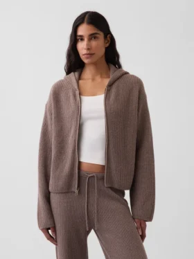 Sweat à capuche zippé oversize en maille « Shaker » CashSoft