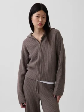 Sweat à capuche zippé oversize en maille « Shaker » CashSoft