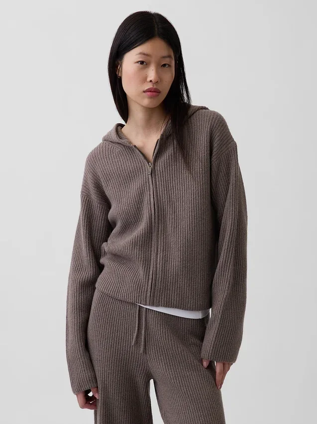 Sweat à capuche zippé oversize en maille « Shaker » CashSoft