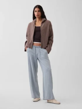 Sweat à capuche zippé oversize en maille « Shaker » CashSoft
