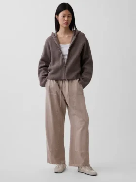 Sweat à capuche zippé oversize en maille « Shaker » CashSoft