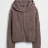 Sweat à capuche zippé oversize en maille « Shaker » CashSoft