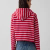 Sweat à capuche zippé oversize en tissu éponge à rayures