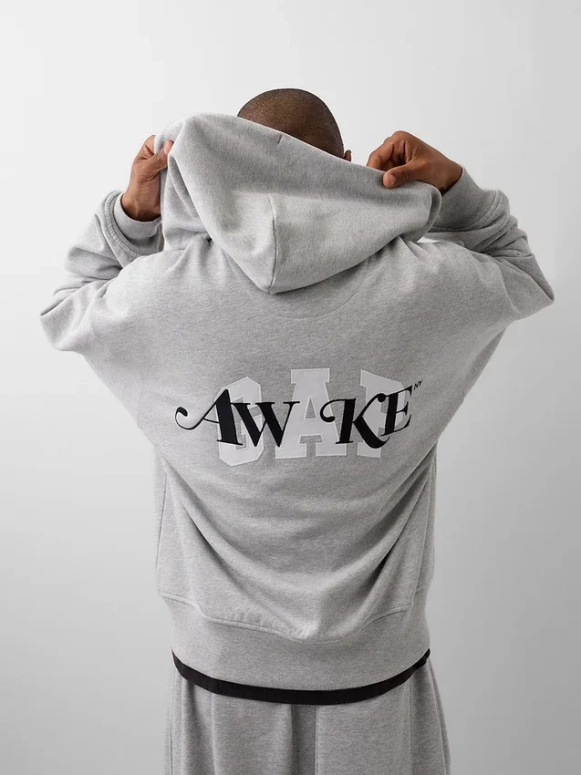 Sweat à capuche zippé oversize épais GAP × Awake Ny avec logo