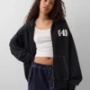 Sweat à capuche zippé oversize épais GAP × Awake Ny avec logo