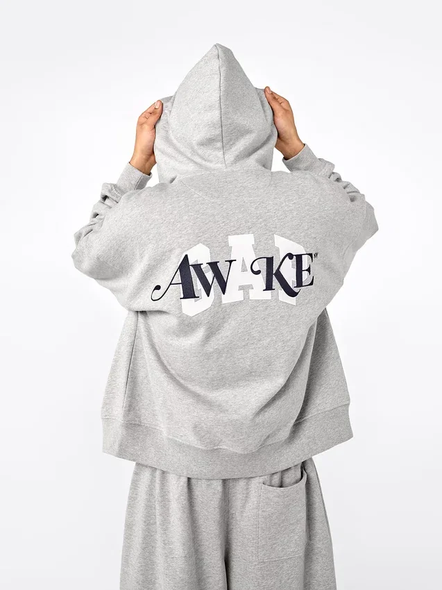 Sweat à capuche zippé oversize épais GAP × Awake Ny avec logo