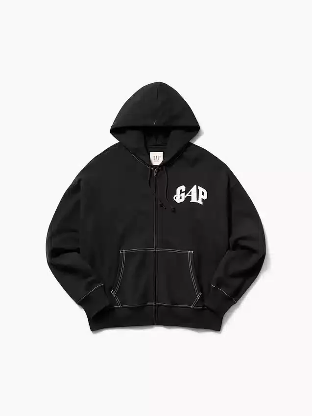 Sweat à capuche zippé oversize épais GAP × Awake Ny avec logo