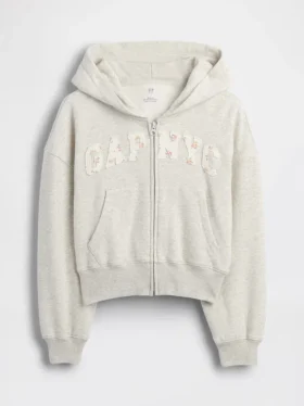 Sweat à capuche zippé oversize pour enfant avec logo Vintagesoft
