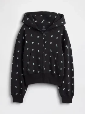 Sweat à capuche zippé oversize pour enfant avec logo Vintagesoft