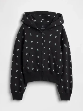 Sweat à capuche zippé oversize pour enfant avec logo Vintagesoft