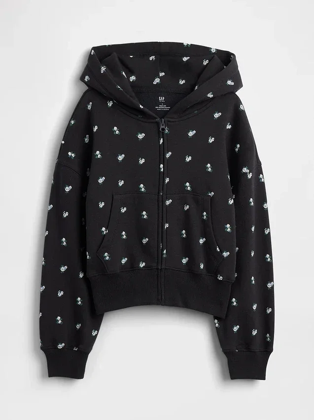 Sweat à capuche zippé oversize pour enfant avec logo Vintagesoft
