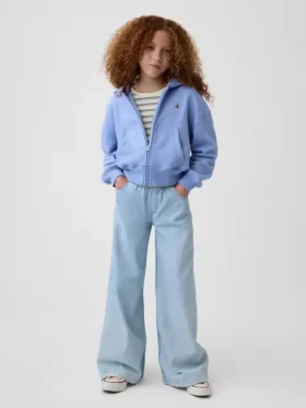 Sweat à capuche zippé oversize pour enfant avec logo Vintagesoft