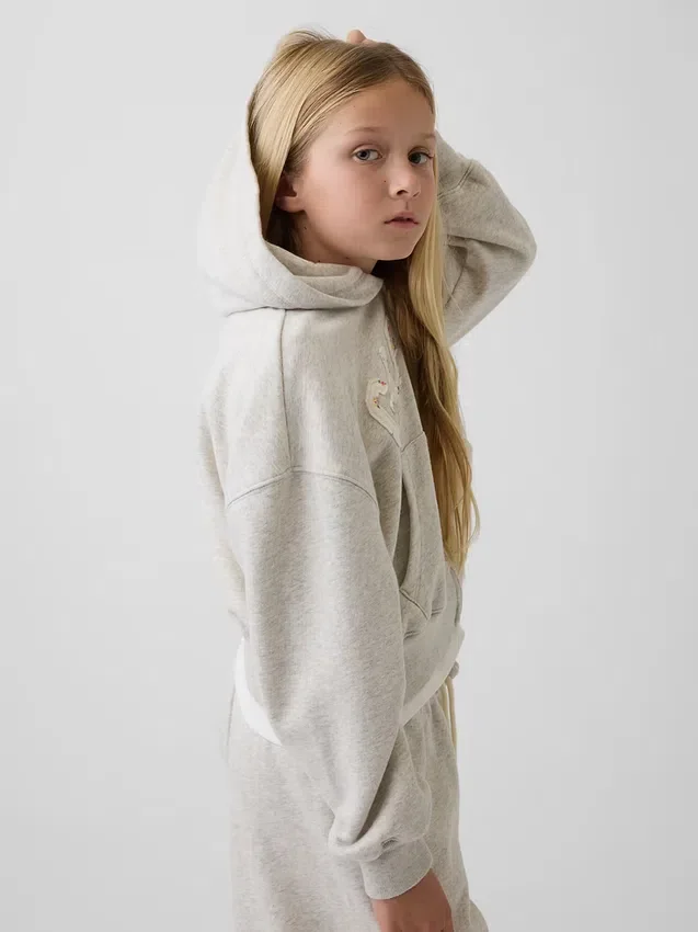 Sweat à capuche zippé oversize pour enfant avec logo Vintagesoft