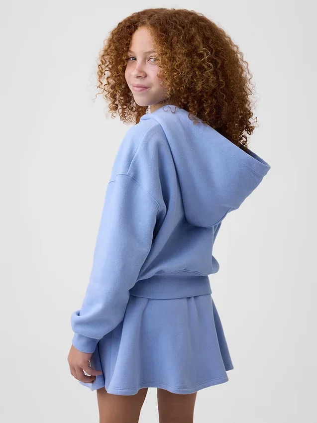 Sweat à capuche zippé oversize pour enfant avec logo Vintagesoft
