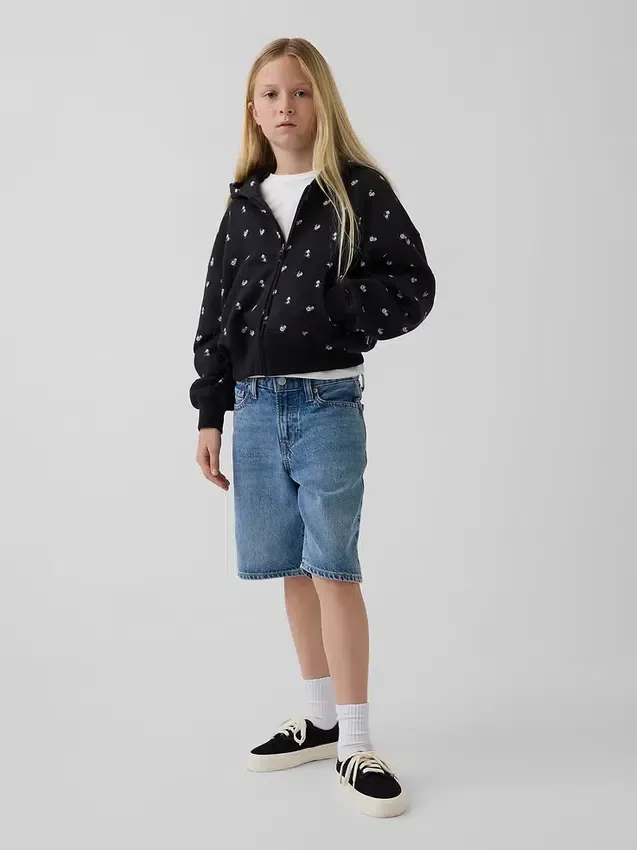 Sweat à capuche zippé oversize pour enfant avec logo Vintagesoft