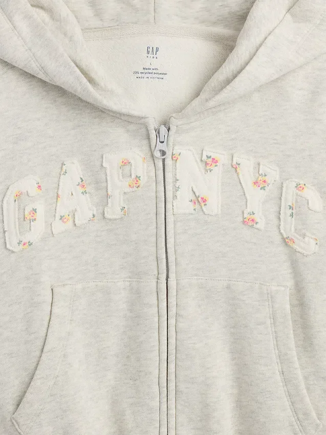 Sweat à capuche zippé oversize pour enfant avec logo Vintagesoft