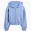 Sweat à capuche zippé oversize pour enfant avec logo Vintagesoft