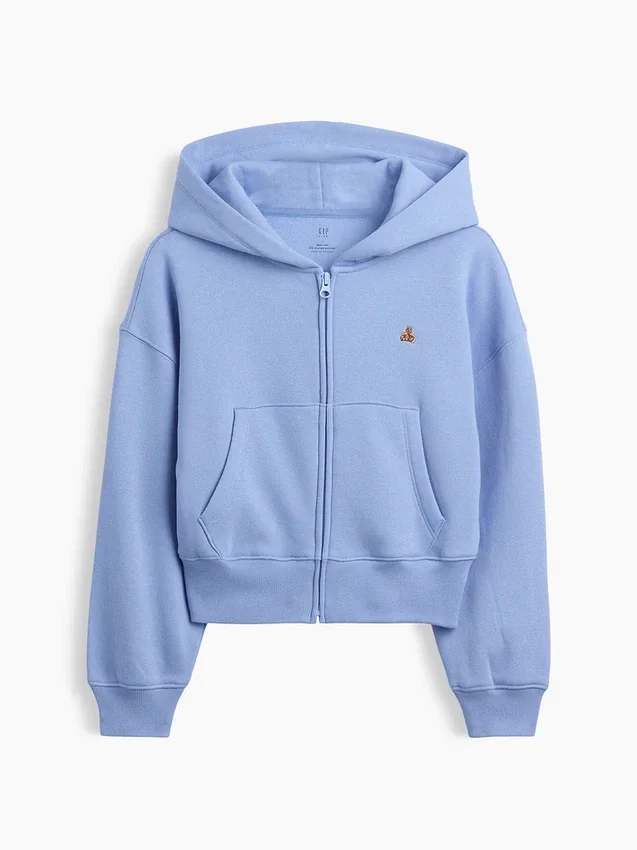 Sweat à capuche zippé oversize pour enfant avec logo Vintagesoft