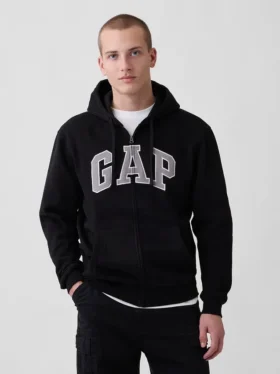 Sweat à capuche zippé pour adulte Vintagesoft Arch Logo