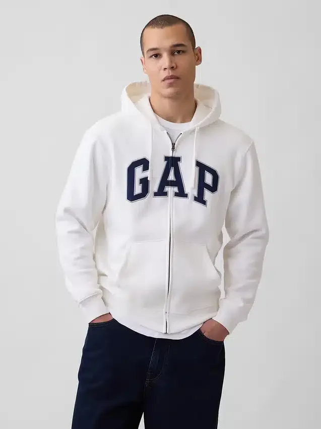 Sweat à capuche zippé pour adulte Vintagesoft Arch Logo