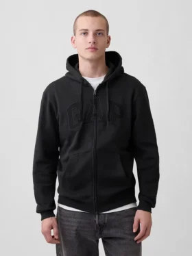 Sweat à capuche zippé pour adulte Vintagesoft Arch Logo